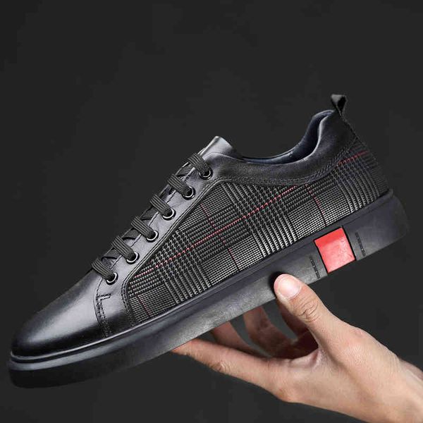 

dress shoes fashion men shoes genuine leather sneakers mens casual lace up designer black flats sapatos masculinos casuais couro y