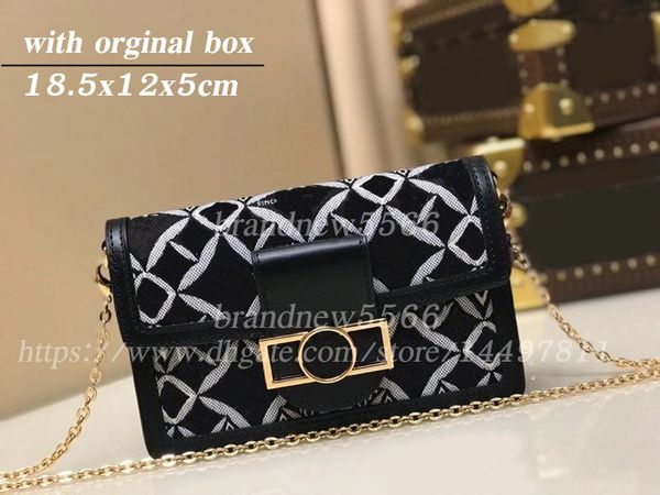 

2021 fashion women's small dauphine clutch bags lady chain shoulder bags crossbody purse women handbags with box dust bag date code
