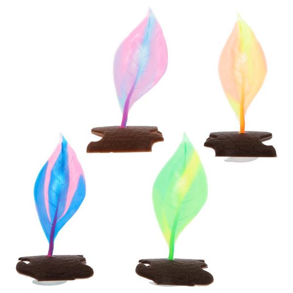 

4pcs silicone betta fish resting leaf bed hammock spot decorations