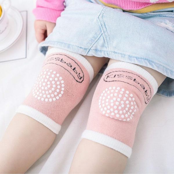 

1pair baby knee pad kids safety crawling elbow cushion infant kneecap comfortabe cotton children elastic & pads, Black;gray