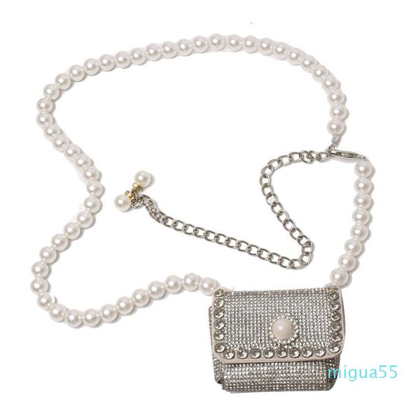 Borse a tracolla Fashion Pearl Strass Designer Super Mini Borsa a tracolla in pelle PU per donna Estate Semplice borsa di lusso