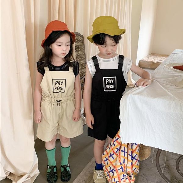 

jumpsuits 2021 summer arrival girls fashion letter overalls kids jumpsuit, Blue