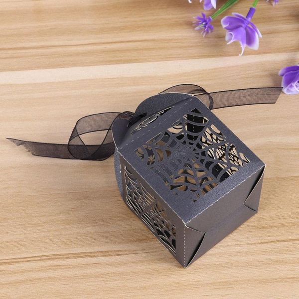 

gift wrap 50pcs hollow die-cut favor boxes wedding candy (black)