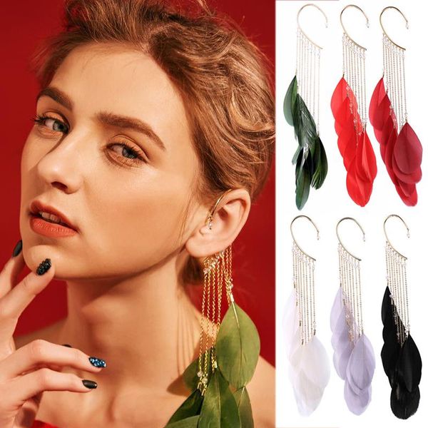 

dangle & chandelier feather earrings women jewelry tassel hook ear stud, Silver