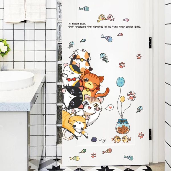 

wall stickers beauty cat art decal decoration fashion sticker for kids rooms home decor removable decals