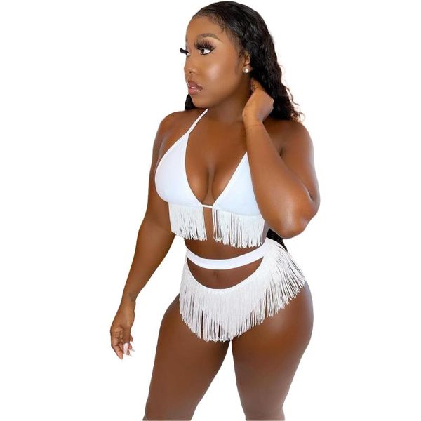 

women's tracksuits classic summer tracksuit tassel beach solid two 2 piece set outfit matching, Gray