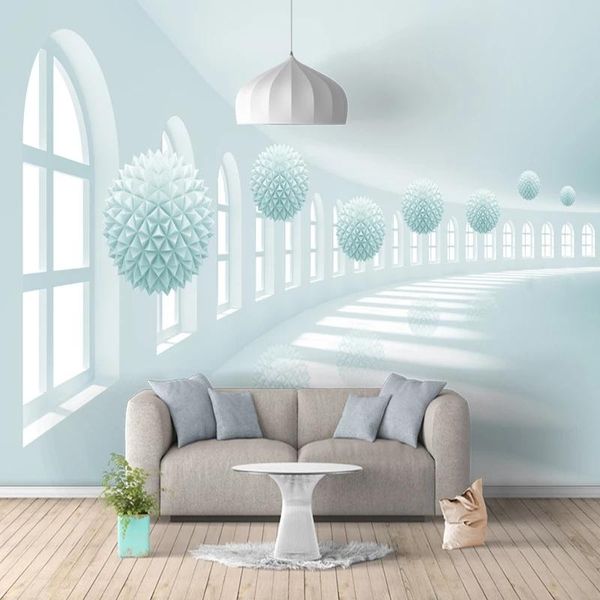 

custom po modern simple 3d space expansion art mural self adhesive wallpaper living room bedroom background wall waterproof wallpapers