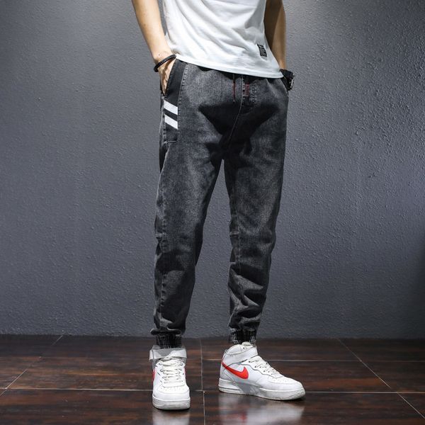 

loose jeans men's autumn 2020 korean fashion harun fashion men's casual pants, Blue