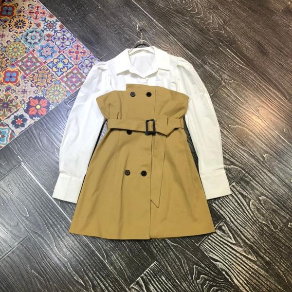 

casual dresses 2021 vintage loose show thin fashion waist dress 0814, Black;gray