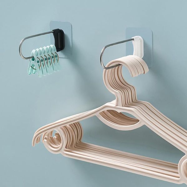 

multi-purpose simple stainless steel u-shaped clothes rack storage clip finishing organizer hangers & racks