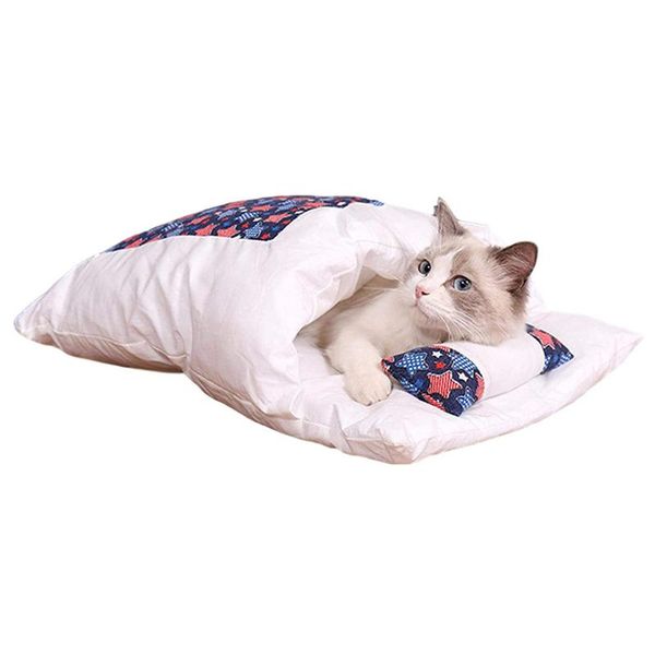 

cat sleeping bag fluffy removable pet litter bed nest cave puppy house cats dogs supplies accessories beds & furniture