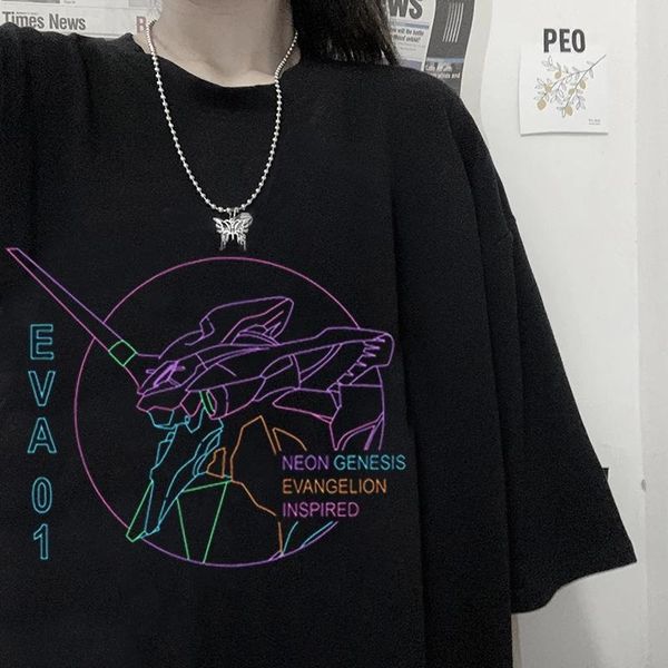 

women's t-shirt japanese cartoon anime printing men and women y2k tshirt vintage ulzzang kawaii print tees t shirt aesthetic, White