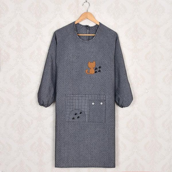 

korean style fashion cotton apron long sleeves waterproof and oil proof aprons