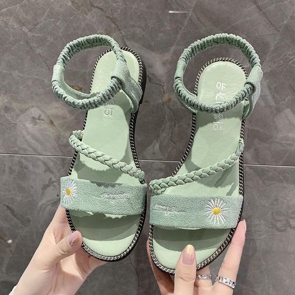 

sandals shoes women women's summer flat sandales femmes sandalias, Black