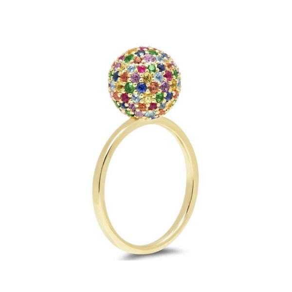 

cluster rings arrived wholesale tiny band rainbow cz paved ball for wedding party engagement cute womens finger, Golden;silver