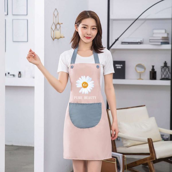 

household kitchen daisy apron waterproof and oil proof sleeveless advertising with hanging neck