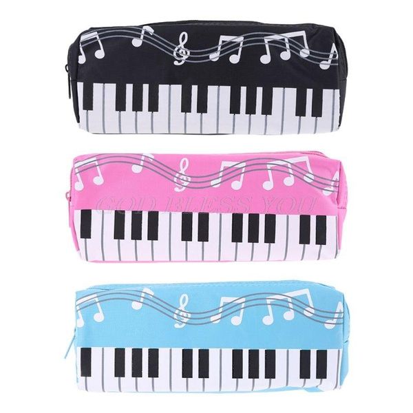 

pencil bags music notes piano keyboard case large capacity pen stationery office drop