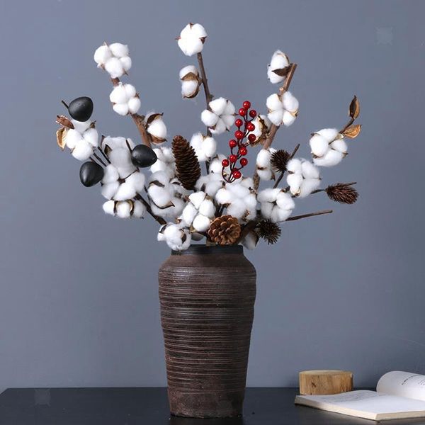 

5/10pcs natural dried flowers kapok cotton artificial diy wreath bouquet wedding home decoration decorative & wreaths