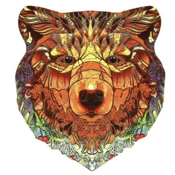 

bear shaped wooden puzzle straight irregular animal puzzle
