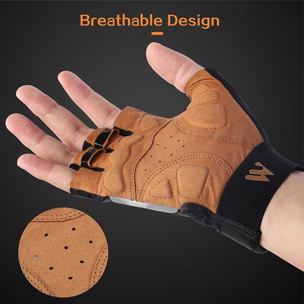 

bicycle gloves half finger men women summer mtb bike road mountain breathable shockproof anti-slip cycling, Black