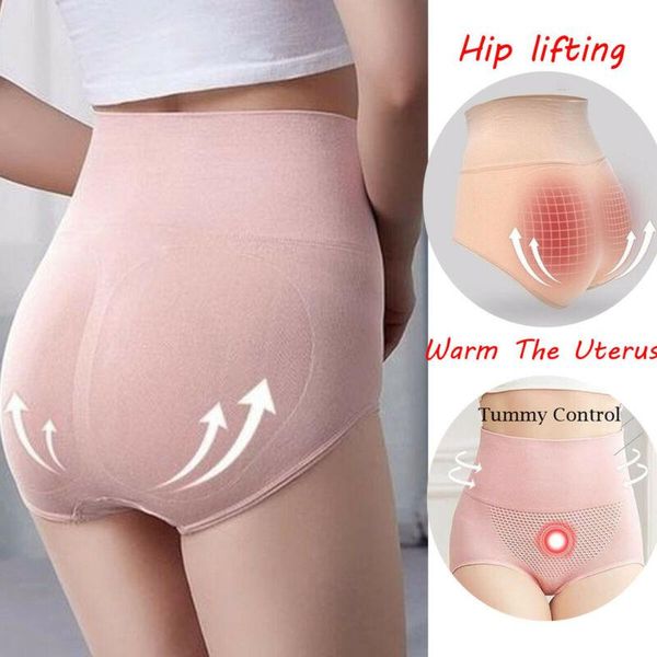 

women's panties shapermint women high waisted warm uterus briefs body shaper slimming knicker underwear ladies cotton shapewear, Black;pink