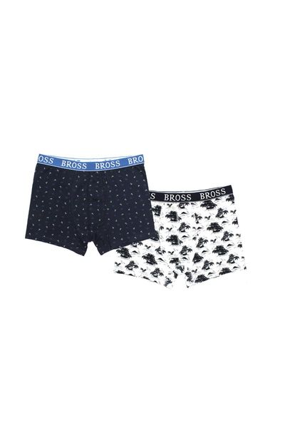 

underpants bross 2-pack mix patterned mens boxer, Black;white
