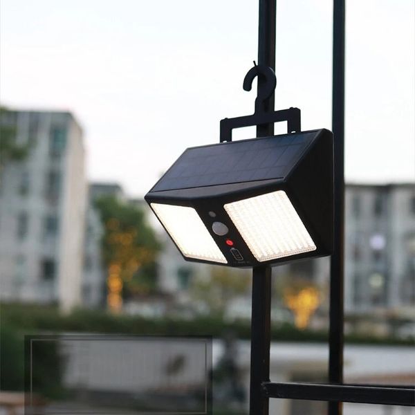 

20w 360led waterproof solar light human sensor outdoor garden security wall lamp + remote control
