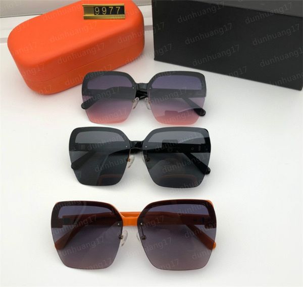 Óculos de sol de luxo clássico laranja moda marca óculos desenhista laser laser top goggles verão ao ar livre condução praia uv400 óculos de sol com caixa