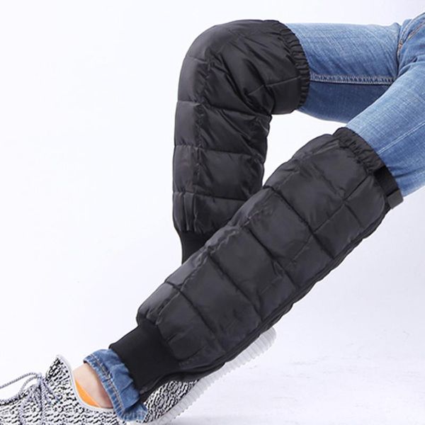 

elbow & knee pads fuyoushenzhu motorcycle warming kneecap warm and down in autumn winter windproof sheath unisex, Black;gray