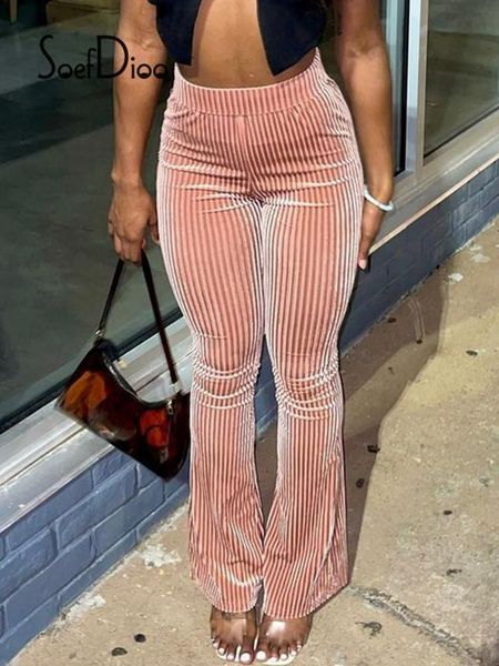 

women's pants & capris soefdioo red velet mid waist flare women clothes comfortable leggings casual sport trousers fall 2021 fashion st, Black;white