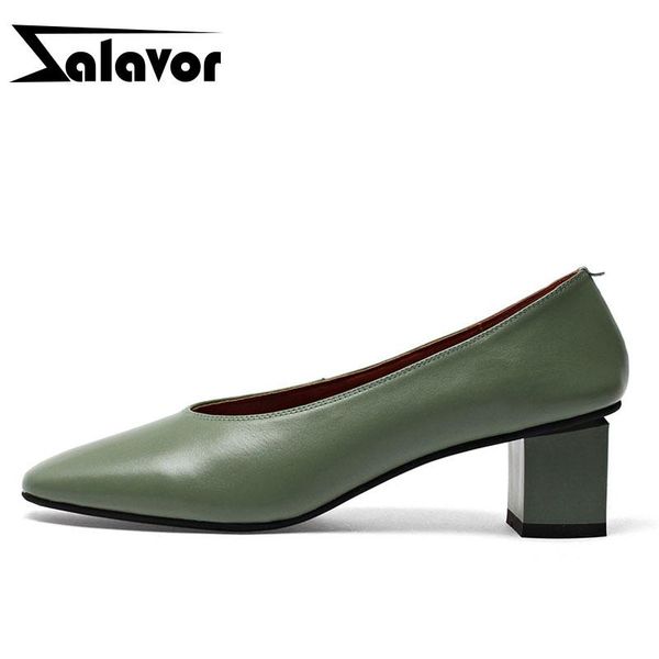 

dress shoes zalavor women real leather mixed color pumps square toe party casual outdoor fashion female footwear size 33-40, Black