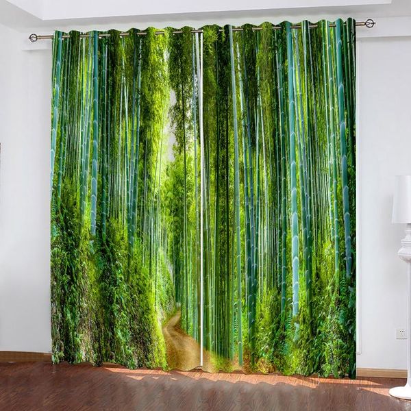 

curtain & drapes custom 3d blackout lush bamboo forest curtains for living room bedroom decorative kitchen window kids gifts