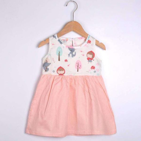 

girl's dresses cxd-baby girl's summer sleeveless cartoon printed loose casual dress for 1-6 years princess, Red;yellow