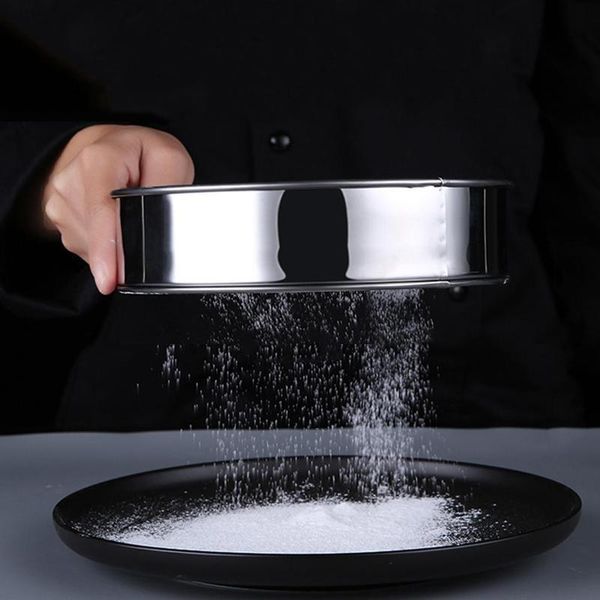 

1pcs stainless steel flour sieve powdered fine sugar for medicinal material hand-held tool supplies baking & pastry tools
