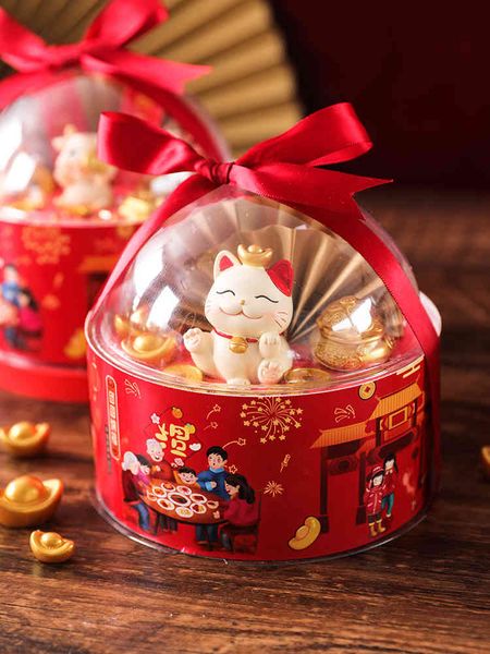

factory outlet party decoration new year cake box spherical food grade pet holding bucket mousse ball milk jujube snow c