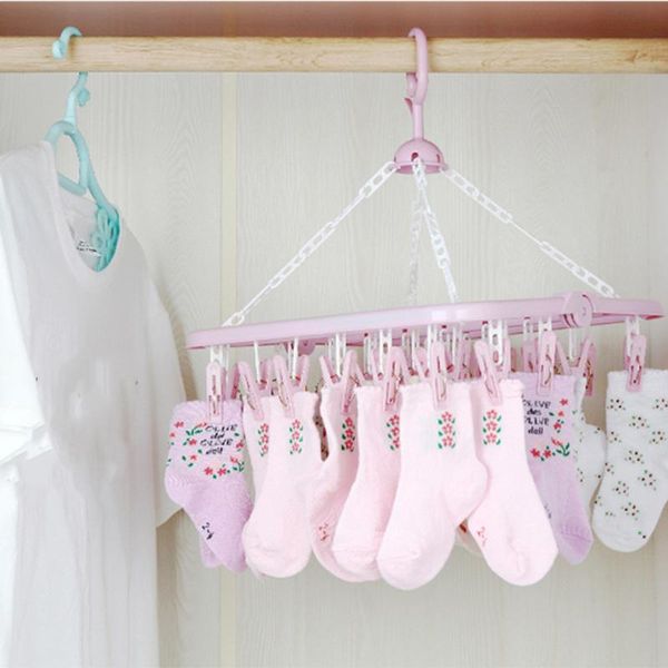 

laundry bags multifunctional drying rack sock holder 36 clips portable socks cloth hanger clothespin wardrobe storage hangers