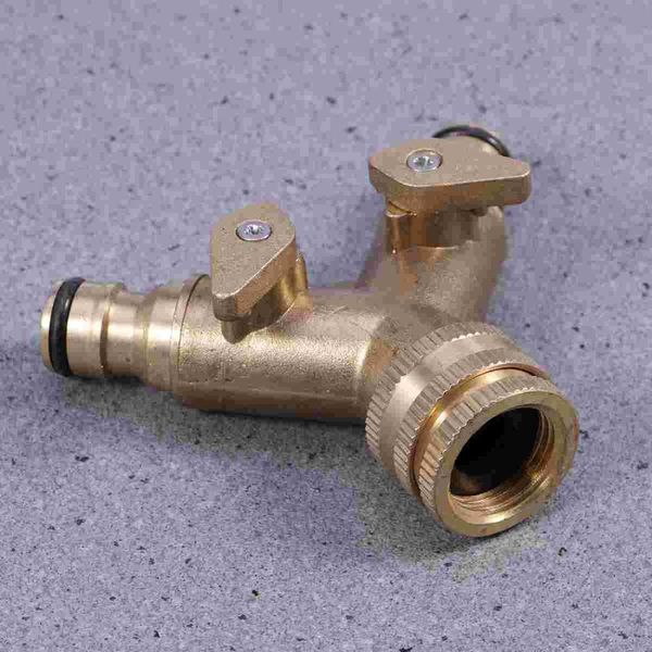 

watering equipments 2 way double garden tap connector adaptor solid brass