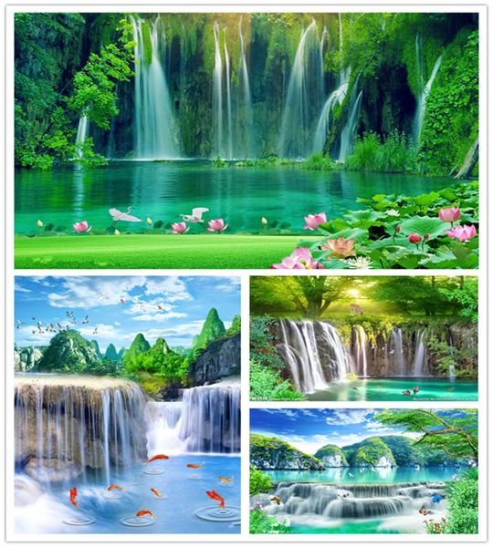 

wallpapers papel de parede custom 3d wallpaper modern waterfall nature scenery po wall murals living room tv sofa bedroom decor