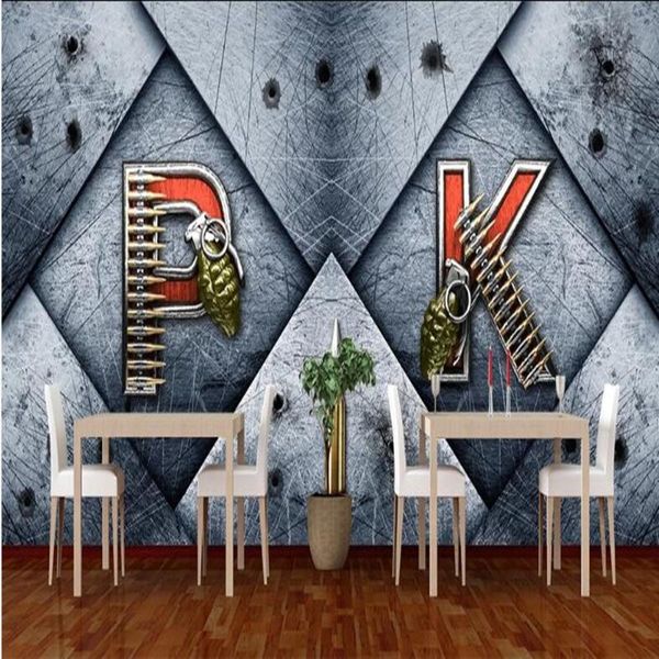 

milofi customize 3d nordic pk battle firearms nostalgic retro large tv background wallpaper mural wallpapers