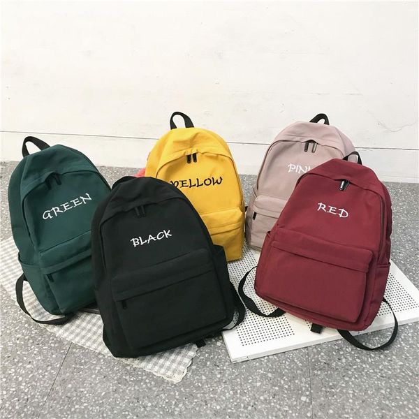 

outdoor bags fashion backpack women canvas letter school bag for teenage girl children shoulder bagpack rucksack