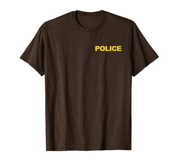 

police shirt front back print police law enforcement, White;black