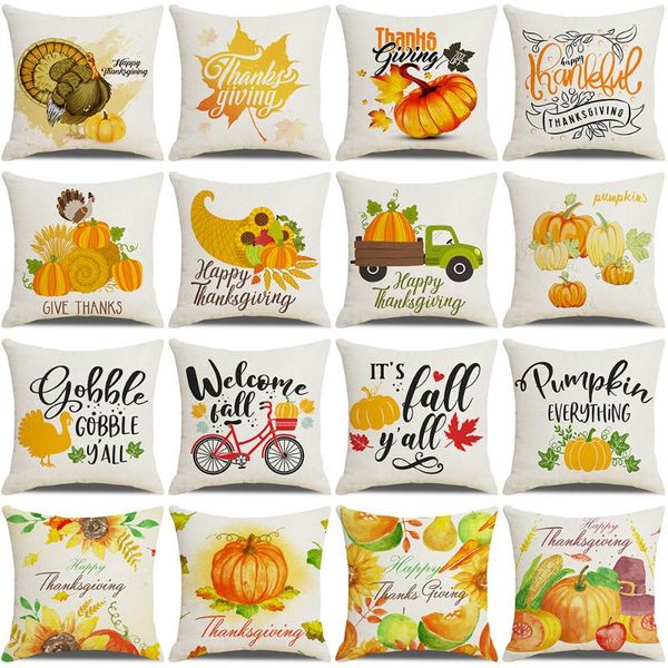 

cushion/decorative pillow thanksgiving decor cover 18x18 inches pumpkin truck sunflower cushion autumn festival decorative throw pillowcase