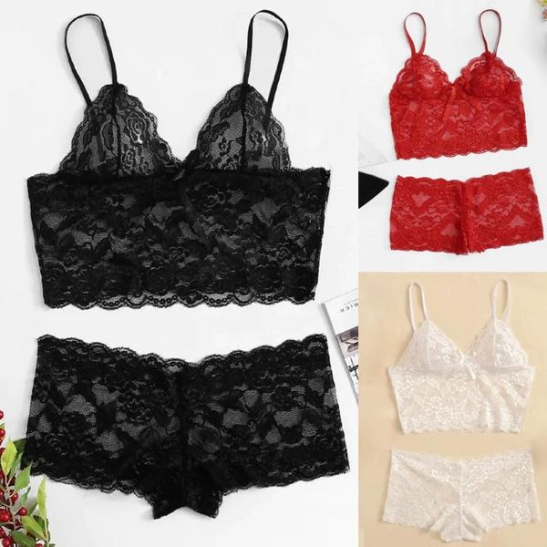 

bras sets lingerie suit women lace bra briefs lingeries underwear ladies exotic apparel pajamas camisole sleepwear set costumes, Red;black