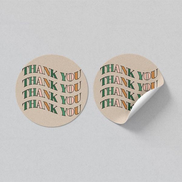 

greeting cards custom business stickers, thank you personalize social media order package lables