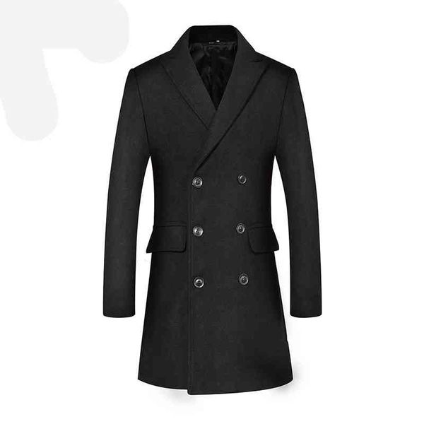 

men's white auutmn wool casual double button coat, thick, m, l, , 2xl, 3xl, novel, Black