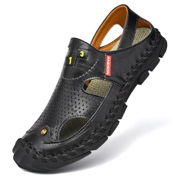 

slippers for men sandalet zandalias slides roman breathable sandalias fashion male romanas shoes beach sneakers transpirables de, Black