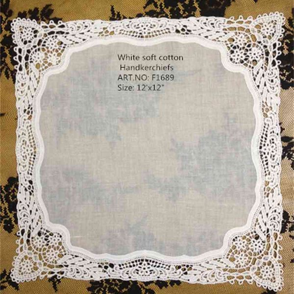

set of 12 wedding bridal handkerchiefs ladies cotton hankies crochet lace handkerchief vintage embroidered hanky 12x12", Blue;white