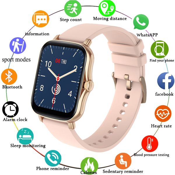 

lige new 2021 smart watch female full touch screen sports fitness watch ladies smart watch ip67 waterproof for android ios +boxg, Slivery;brown