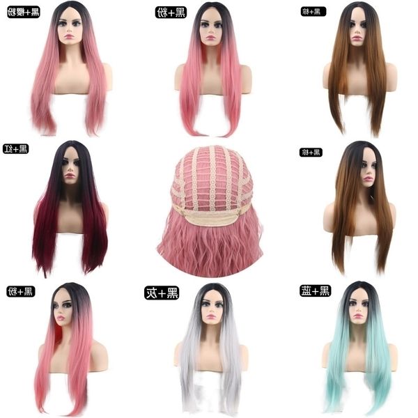 

dyeing medium length straight cartoon party chemical fiber, Black