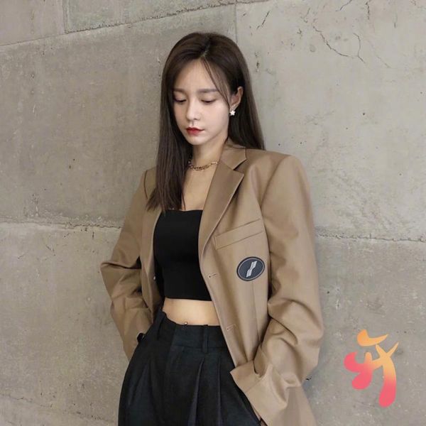 

men's suits & blazers men women we11done jacket couple classic large-profile thin shoulder pad round standard suit oversize welldone fa, White;black